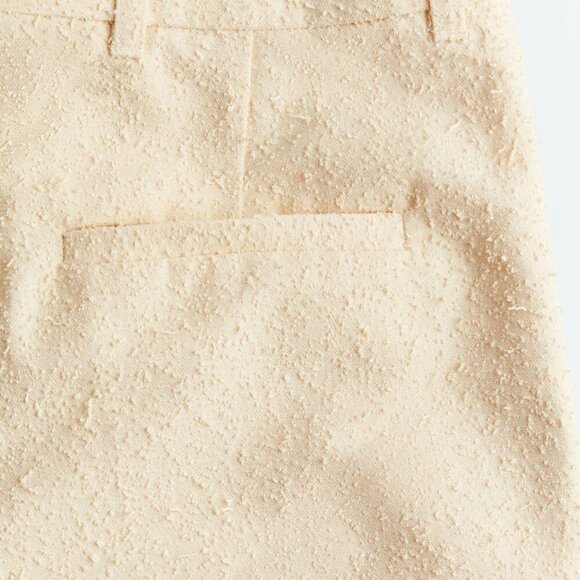 H & M Edition Ivory Textured Wide Leg Pants 10 - Picture 4 of 5